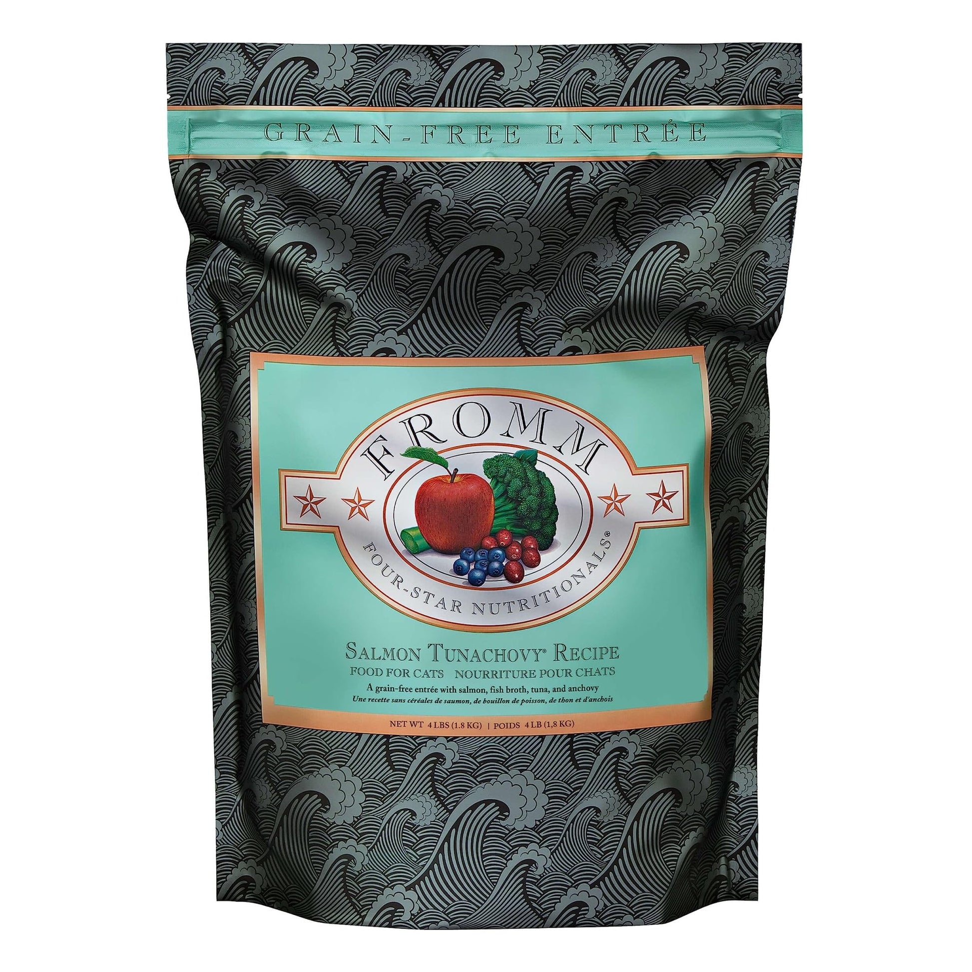 Fromm Four - Star Nutritionals, Grain - Free Salmon Tunachovy Dry Cat Food, 4Lb