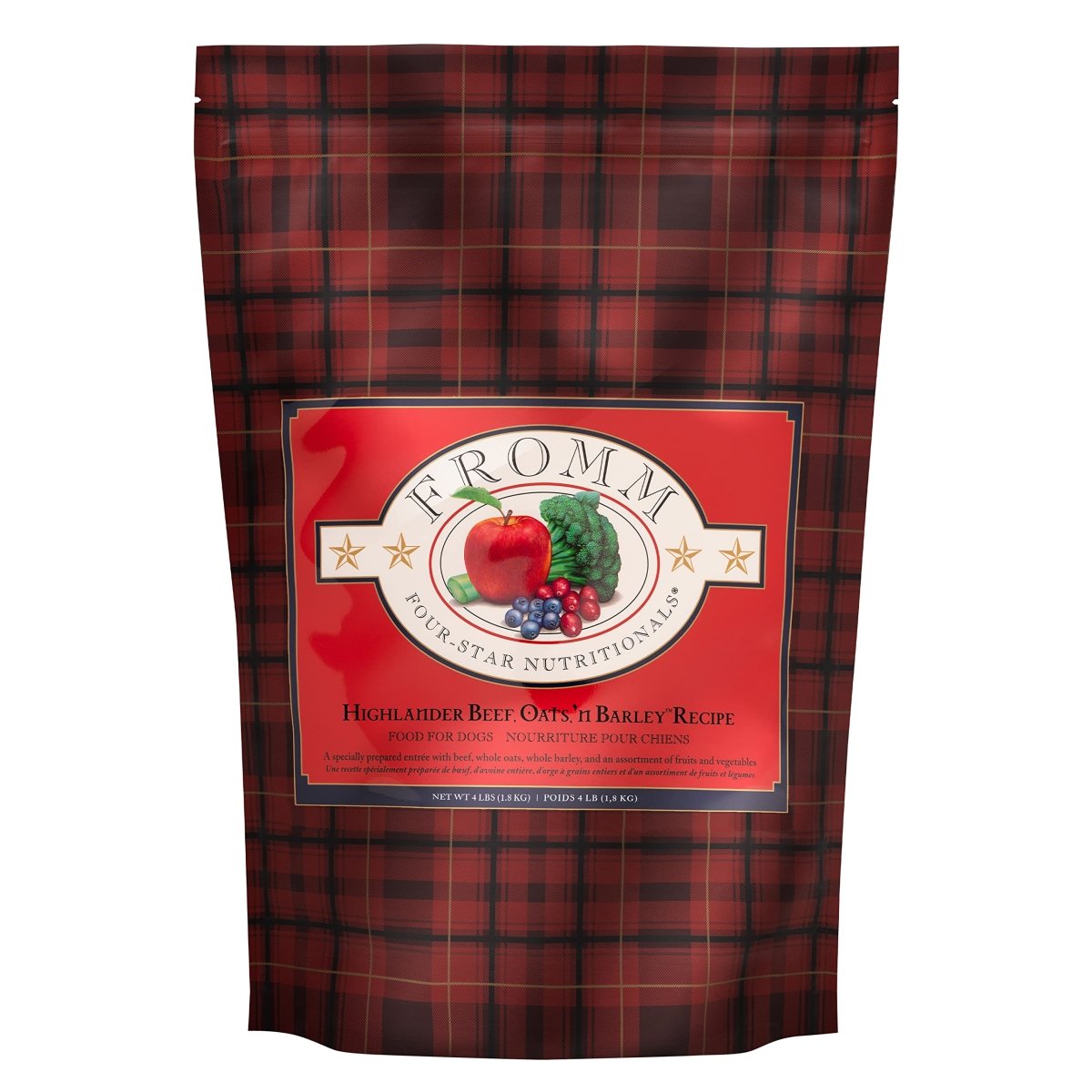Fromm Four - Star Nutritionals Highlander Beef, Oats, & Barley Dog Food - Premium Dry Dog Food - Beef Recipe - 4 lb - 072705114962