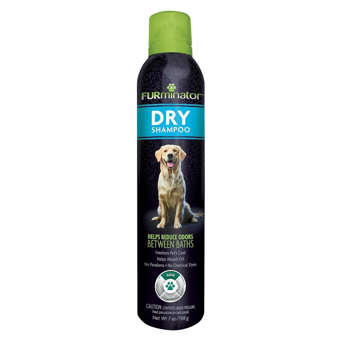 FURminator Dry Shampoo, Helps Reduce Odors Between Baths, 7 oz - dog shampoo - 811794933098