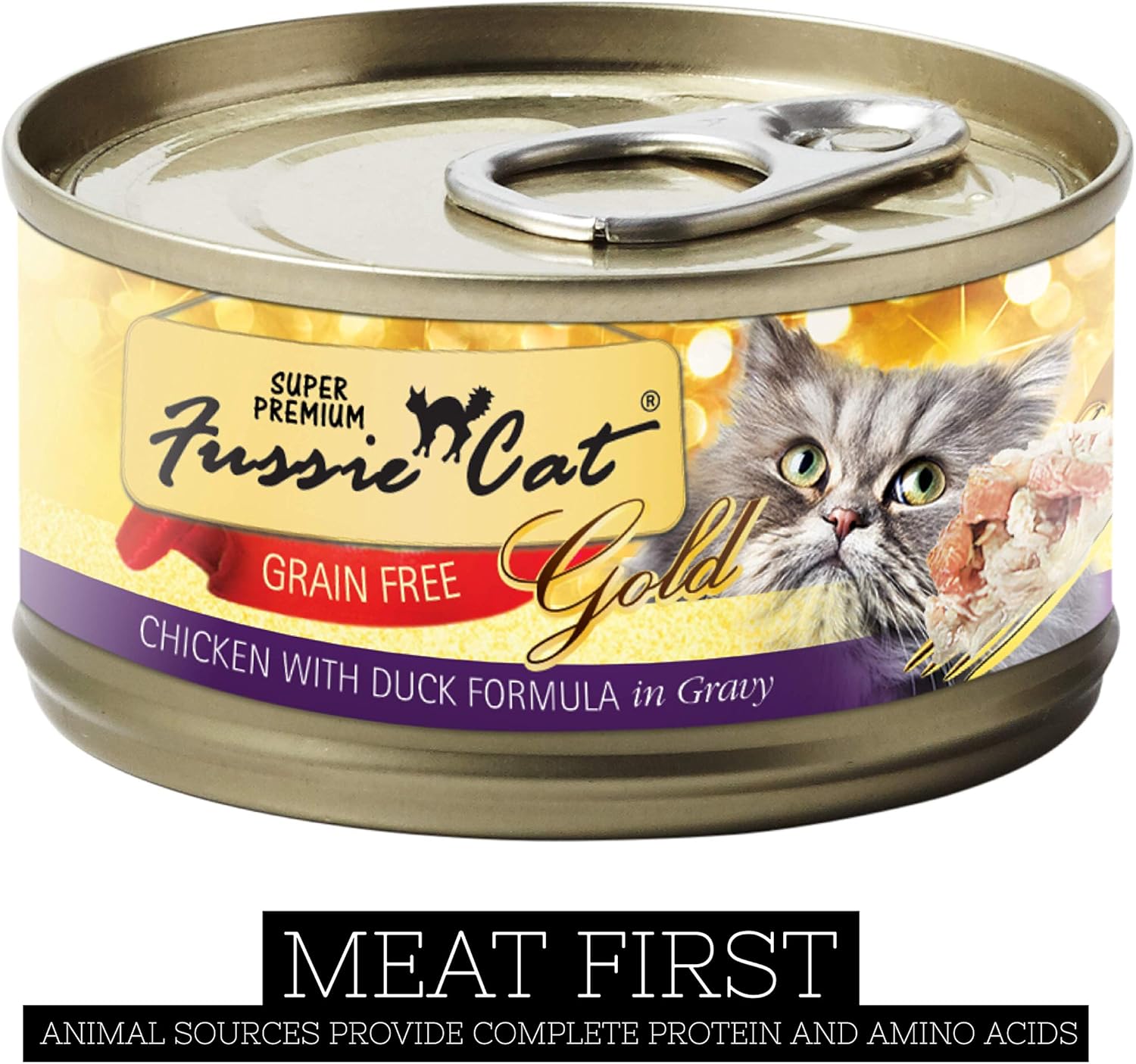 Fussie Cat Gold Canned cat food chicken with duck formula in gravy 2.82 oz