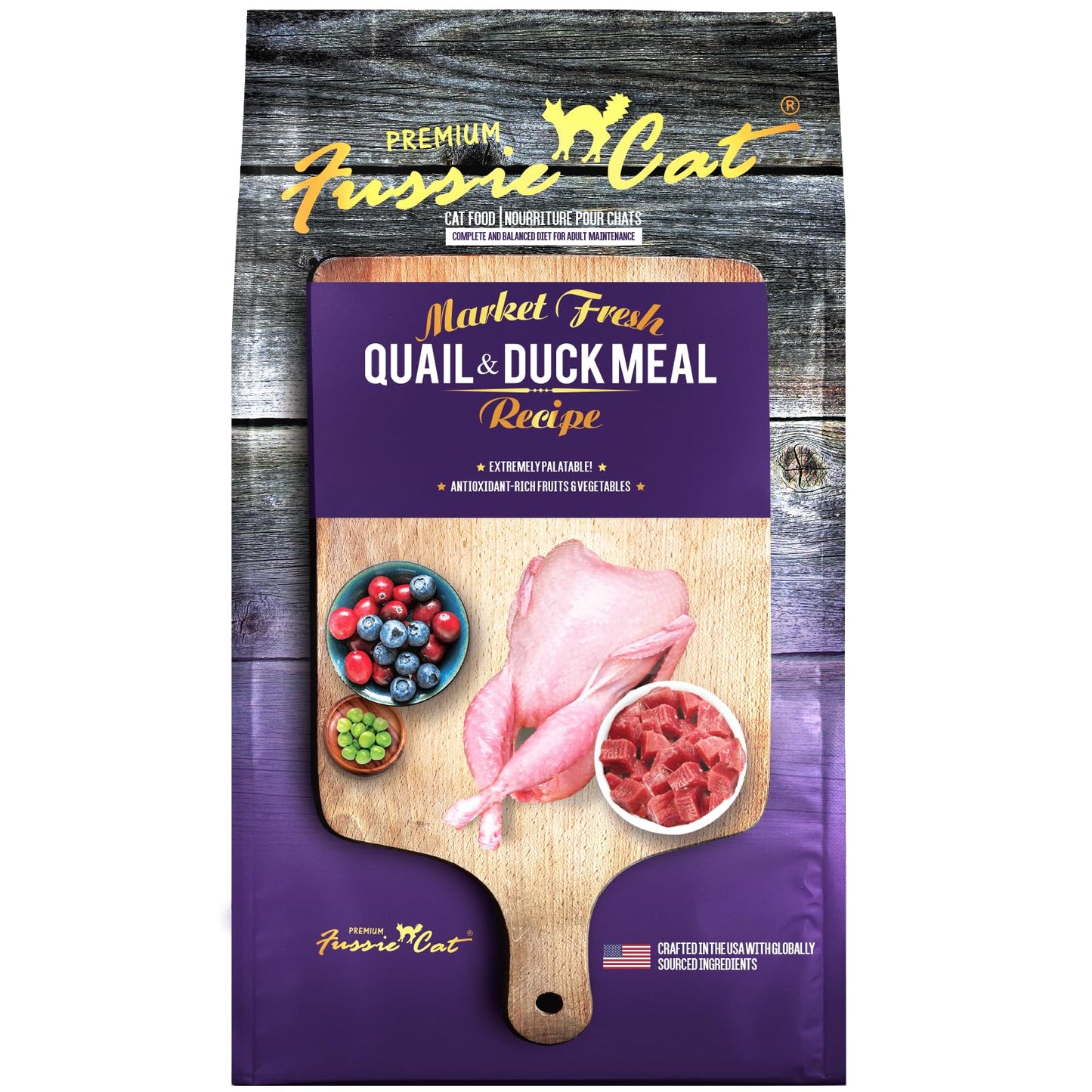 Fussie Cat Market Fresh Quail & Duck Meal Formula Grain - Free Dry Cat Food 10lb