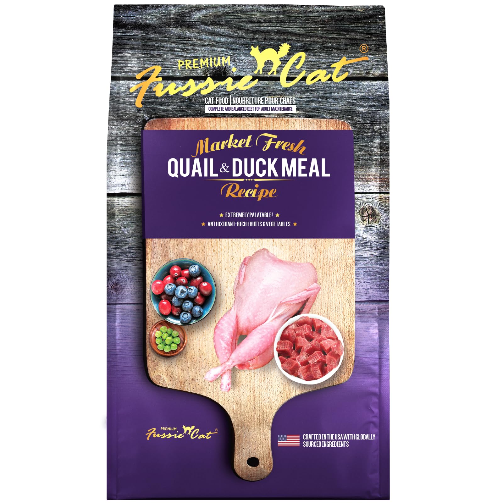 Fussie Cat Market Fresh Quail & Duck Meal Formula Grain - Free Dry Cat Food 10lb