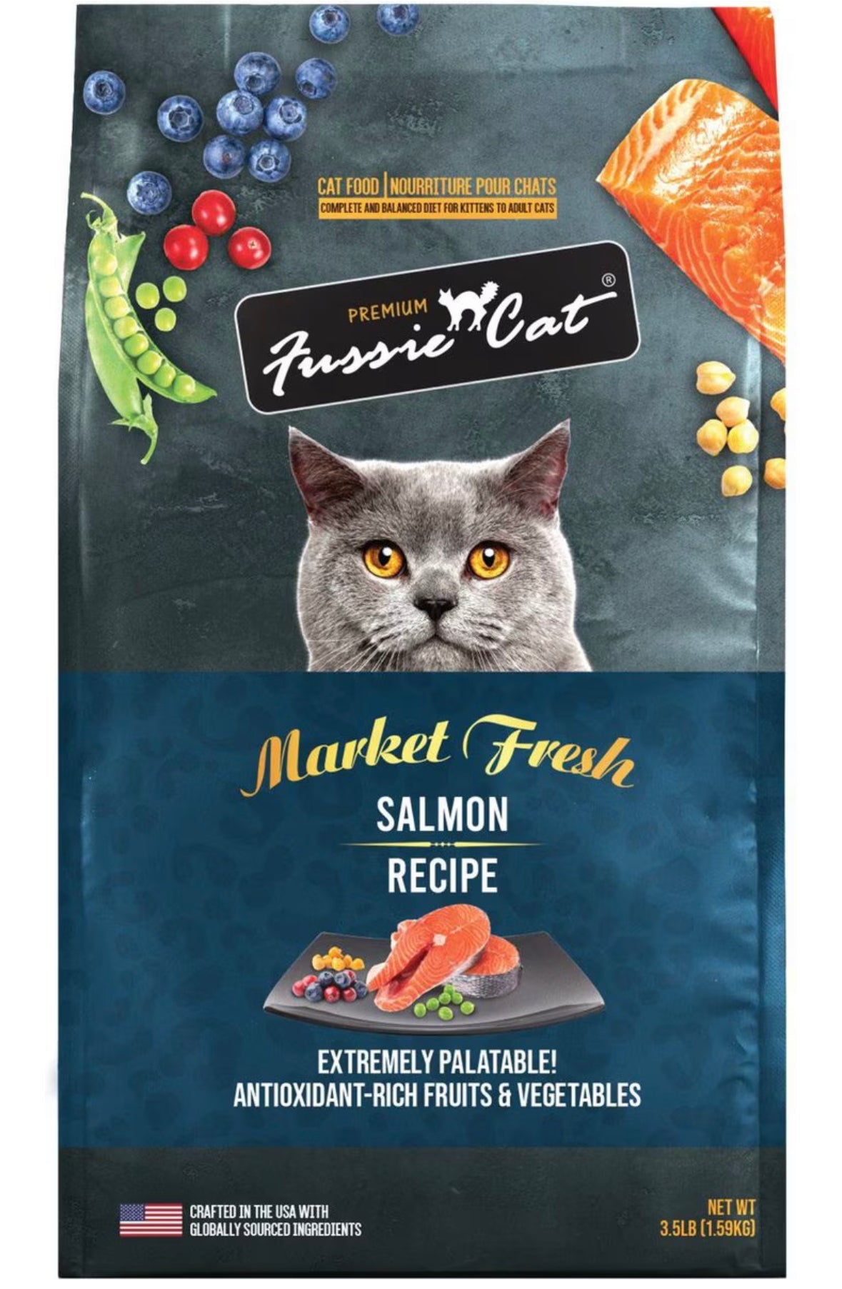 Fussie Cat Market Fresh Salmon Recipe Grain - Free Dry Cat Food, 3.5 - lb bag