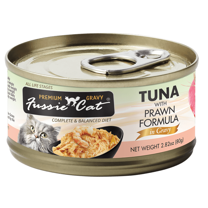 Fussie cat tuna with prawn formula in gravy