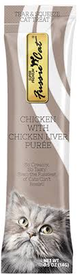Fussie cats chicken with chicken liver purée 4 count tubes