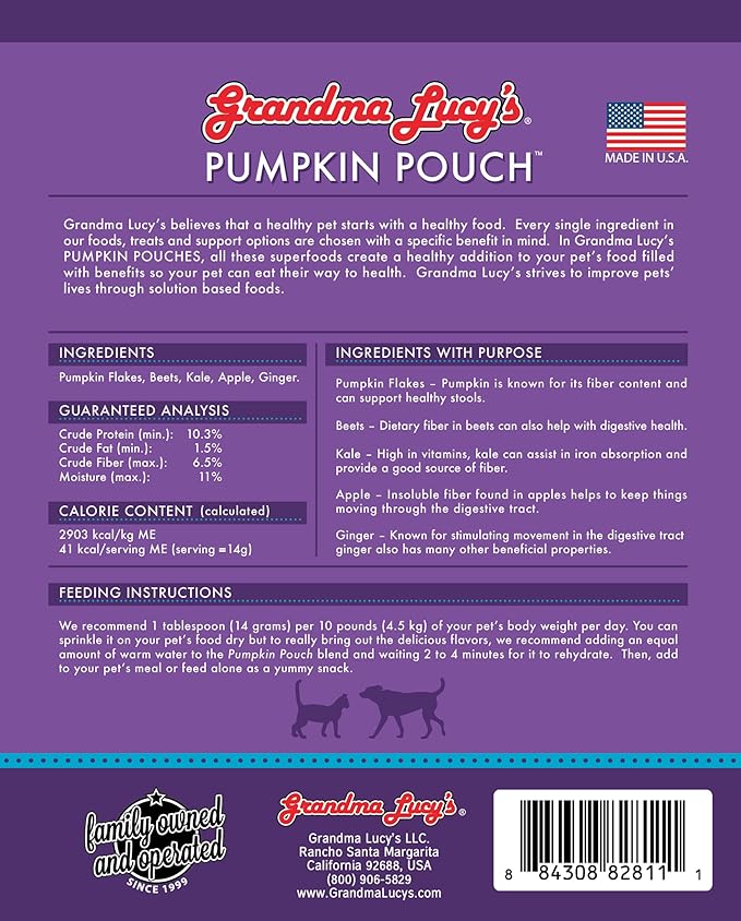 Grandma Lucy’s pumpkin pouch - digestive 6oz
