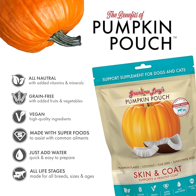 Grandma Lucy’s pumpkin pouch - skin and coat 6oz
