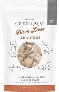 Green juju freeze dried bison liver freeze dried whole food bites dog cat treats 2.5oz