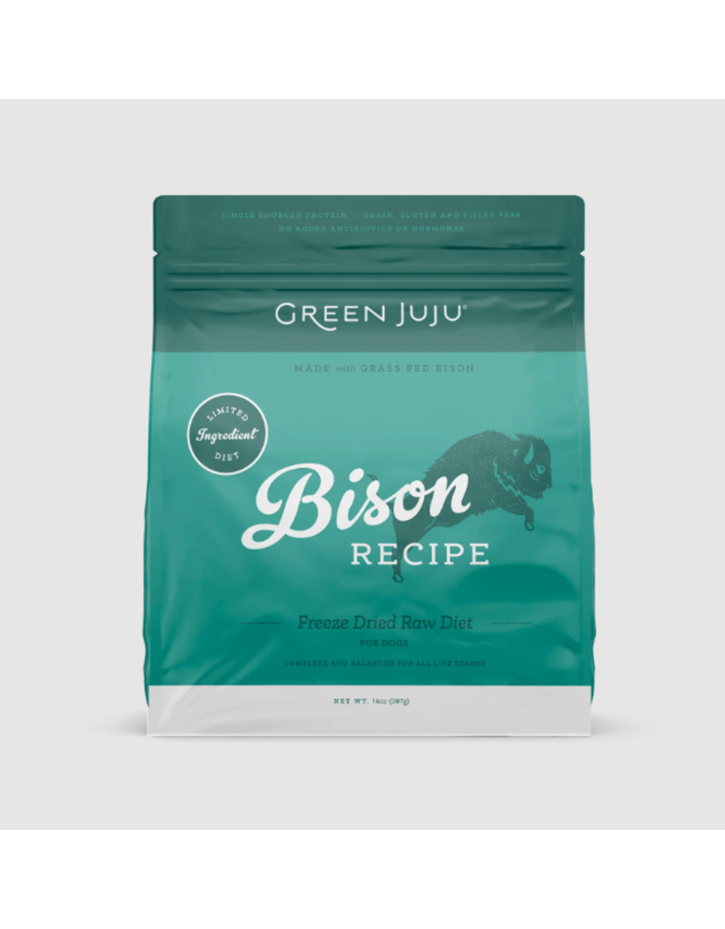 Green juju freeze dried raw diet limited ingredient bison recipe for dogs 14oz