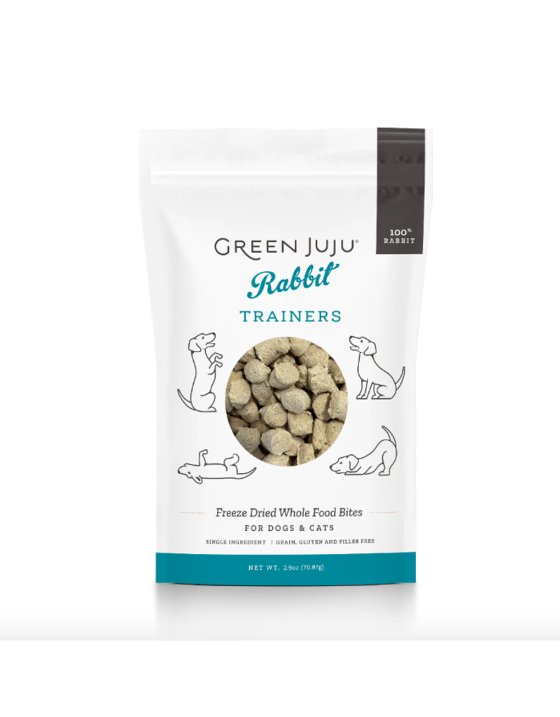 Green juju rabbit trainers freeze dried whole food bites dog & cat treats 2.5oz