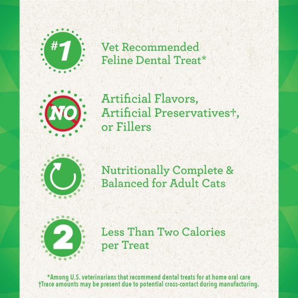 Greenies Feline Adult Natural Dental Care Cat Treats - Oven Roasted Chicken - 2.1oz Pouch - cat treat - 642863111303