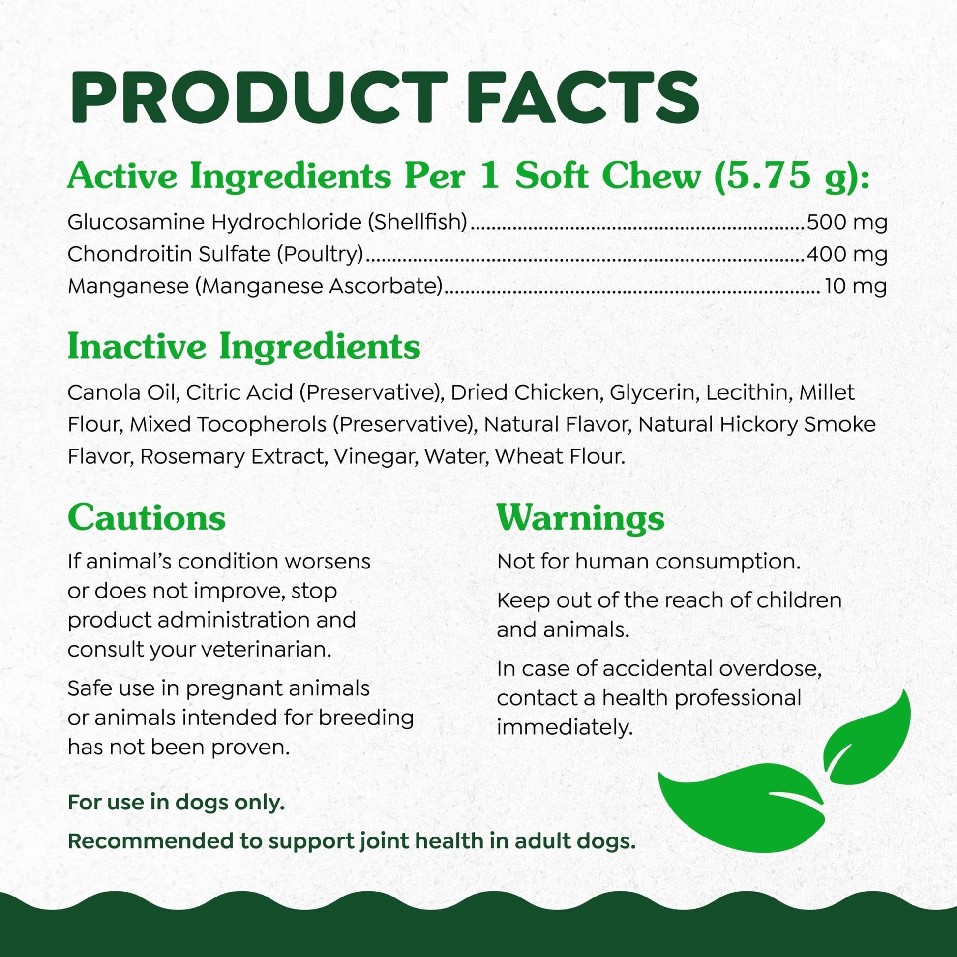 Greenies Supplements Hip and Joint Supplements for Dogs, Chicken Flavor, 6.08 oz., 30 Count Soft Chews Dog Joint Supplements