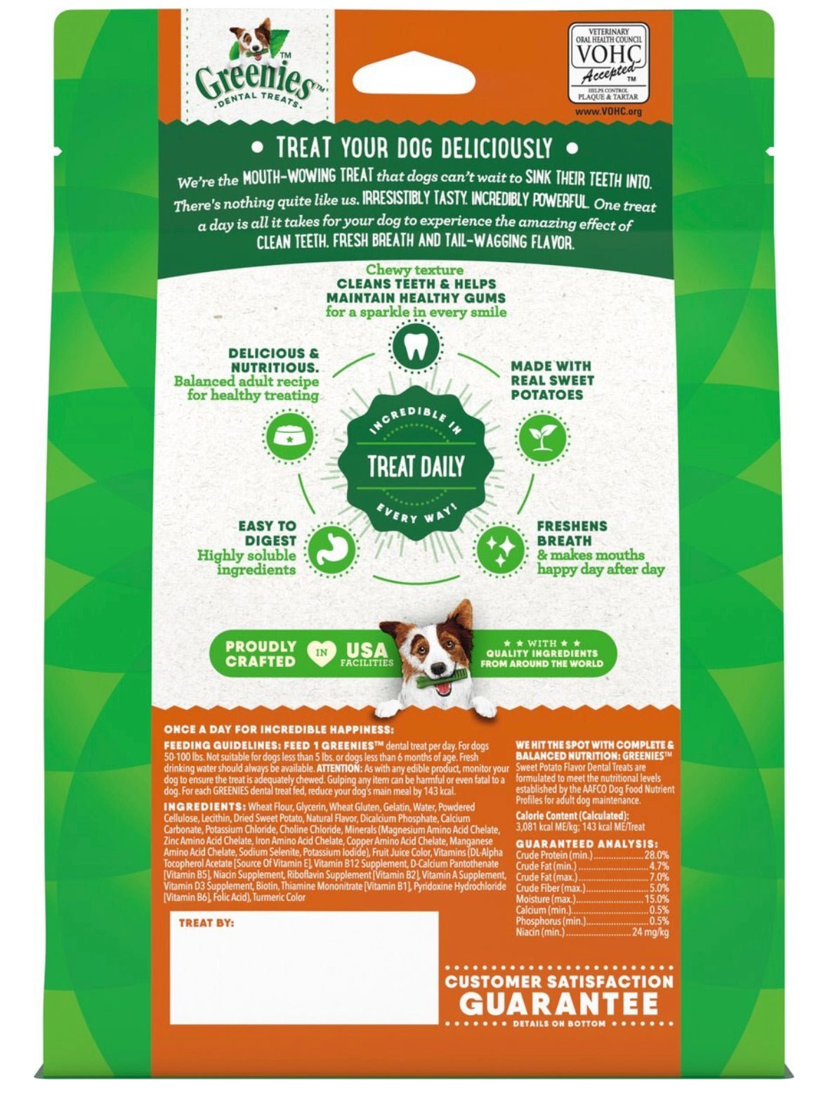 Greenies Sweet Potato Natural Large Dental Dog Treats, 8 count