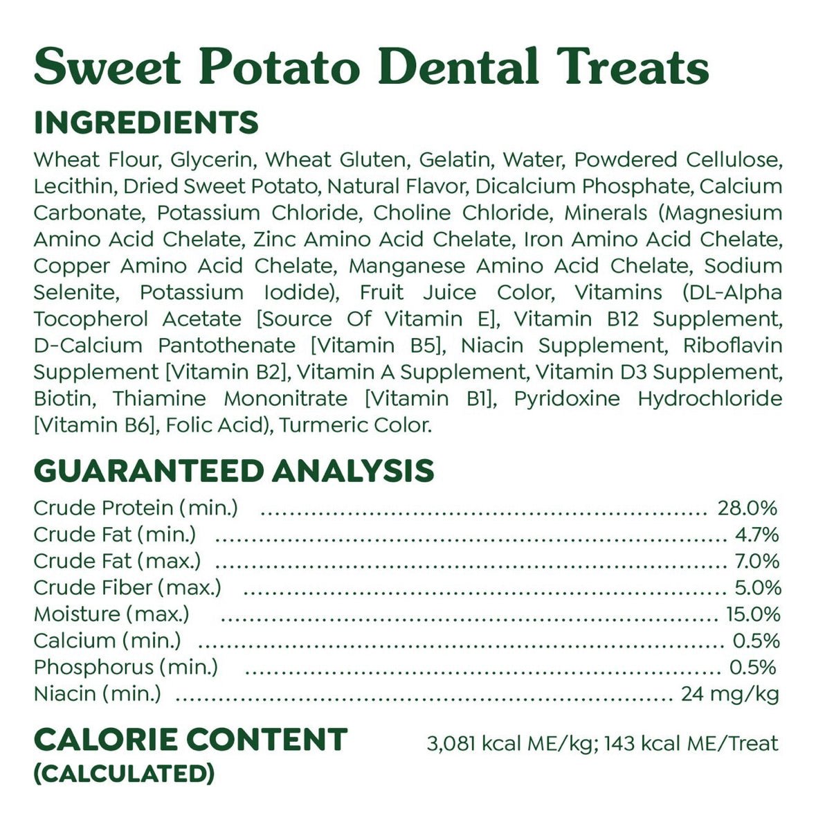 Greenies Sweet Potato Natural Large Dental Dog Treats, 8 count