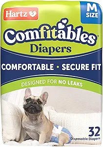 Hartz Disposable Dog Diapers, Size M 32 count, Comfortable & Secure Fit