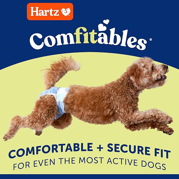 Hartz Disposable Dog Diapers, Size M 32 count, Comfortable & Secure Fit