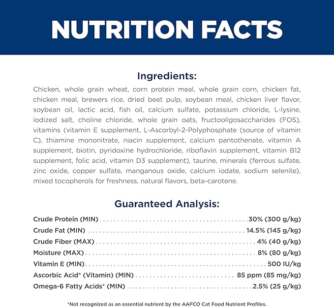 Hills science diet adult 1 - 6 dry cat food kibble 4 lbs 6797