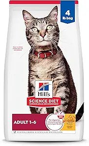 Hills science diet adult 1 - 6 dry cat food kibble 4 lbs 6797