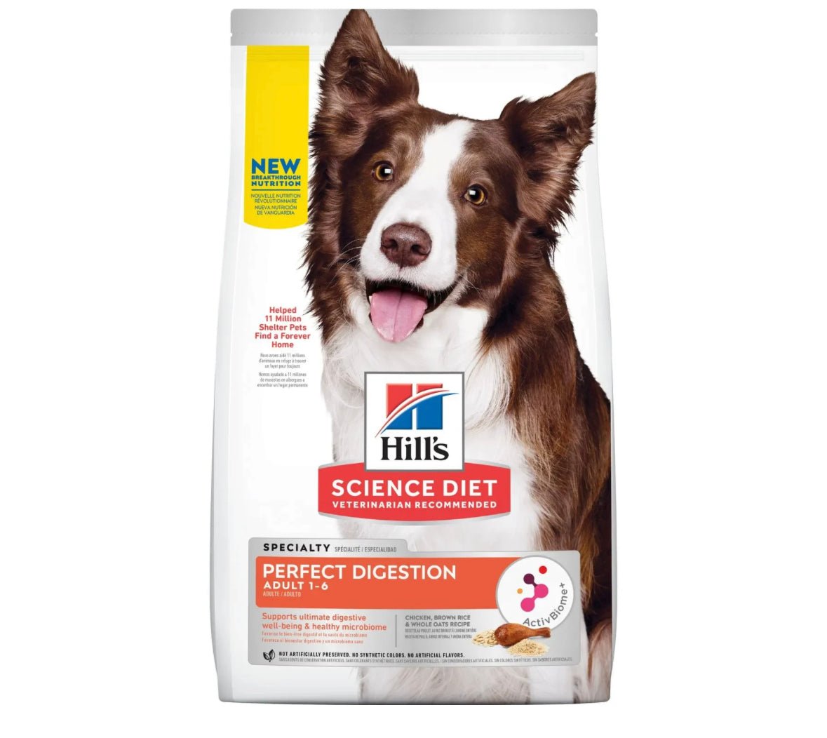Hill's Science Diet Adult Perfect Digestion Dog Food, Chicken, Barley & Whole Oats Recipe, Dry, 3.5 lb