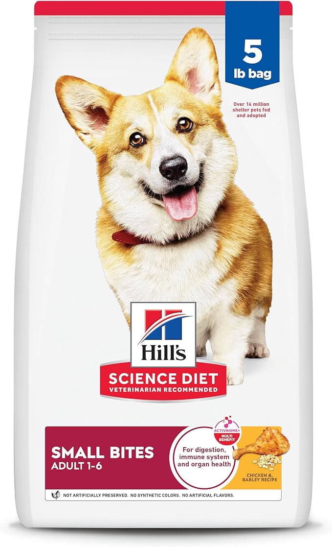 Hill's Science Diet Adult Small Bites Chicken & Barley Recipe Dry Dog Food, 5 - lb bag