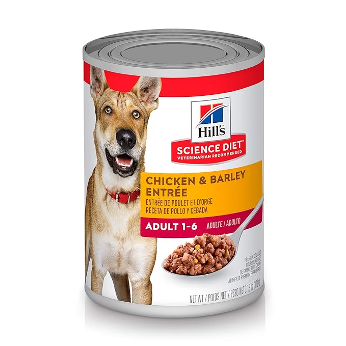 Hills science diet chicken barley entree adult 1 - 6 canned dog food 13.2oz