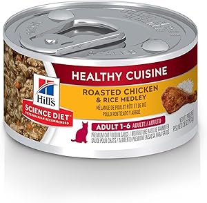 Hills science diet healthy cuisine roasted chicken & rice medley adult 1 - 6 wet canned cat food 2.9oz