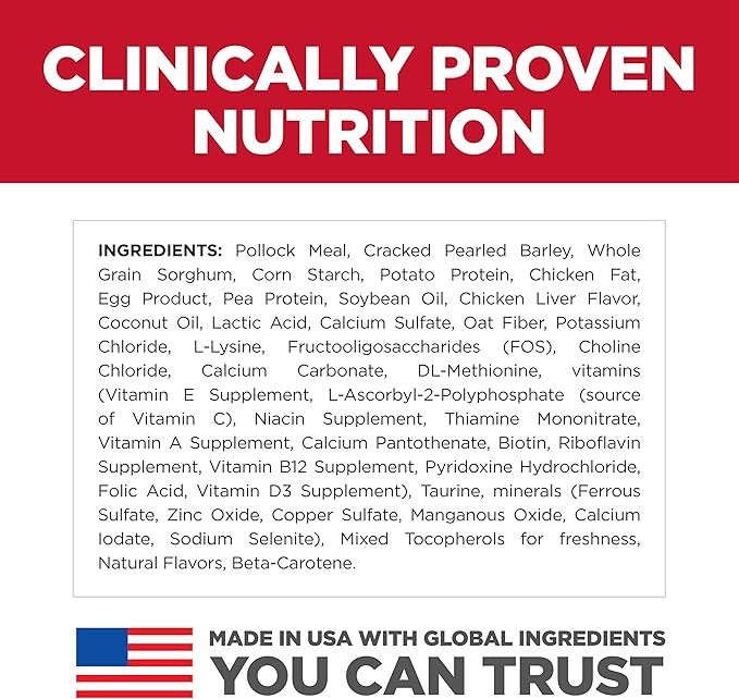 Hill's Science Diet Sensitive Stomach & Sensitive Skin Pollock Meal & Barley Recipe Adult Dry Cat Food, 3.5lb bag 607733