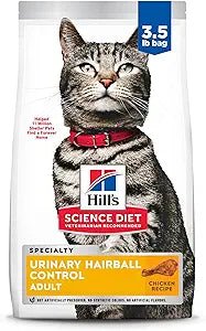 Hills science diet specialty urinary hairball control dry cat food chicken recipe kibble 3.5lbs 10135