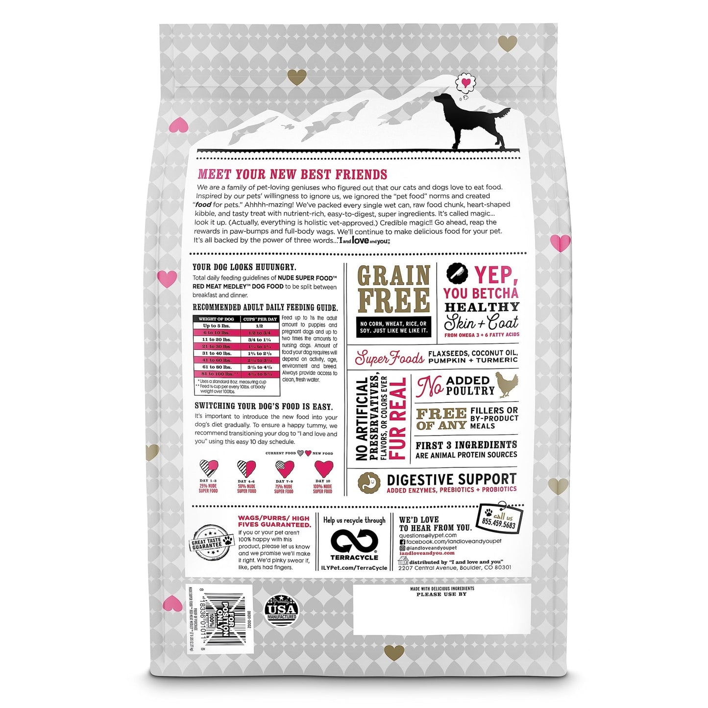 I and love and you Nude Super Food Dry Dog Food - Red Meat Medley - Prebiotic + Probiotic, Grain Free, Real Meat, No Fillers, 23lb Bag