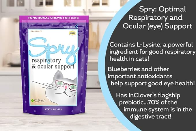 I clover spry respitory and ocular support cat treats 2.1 oz