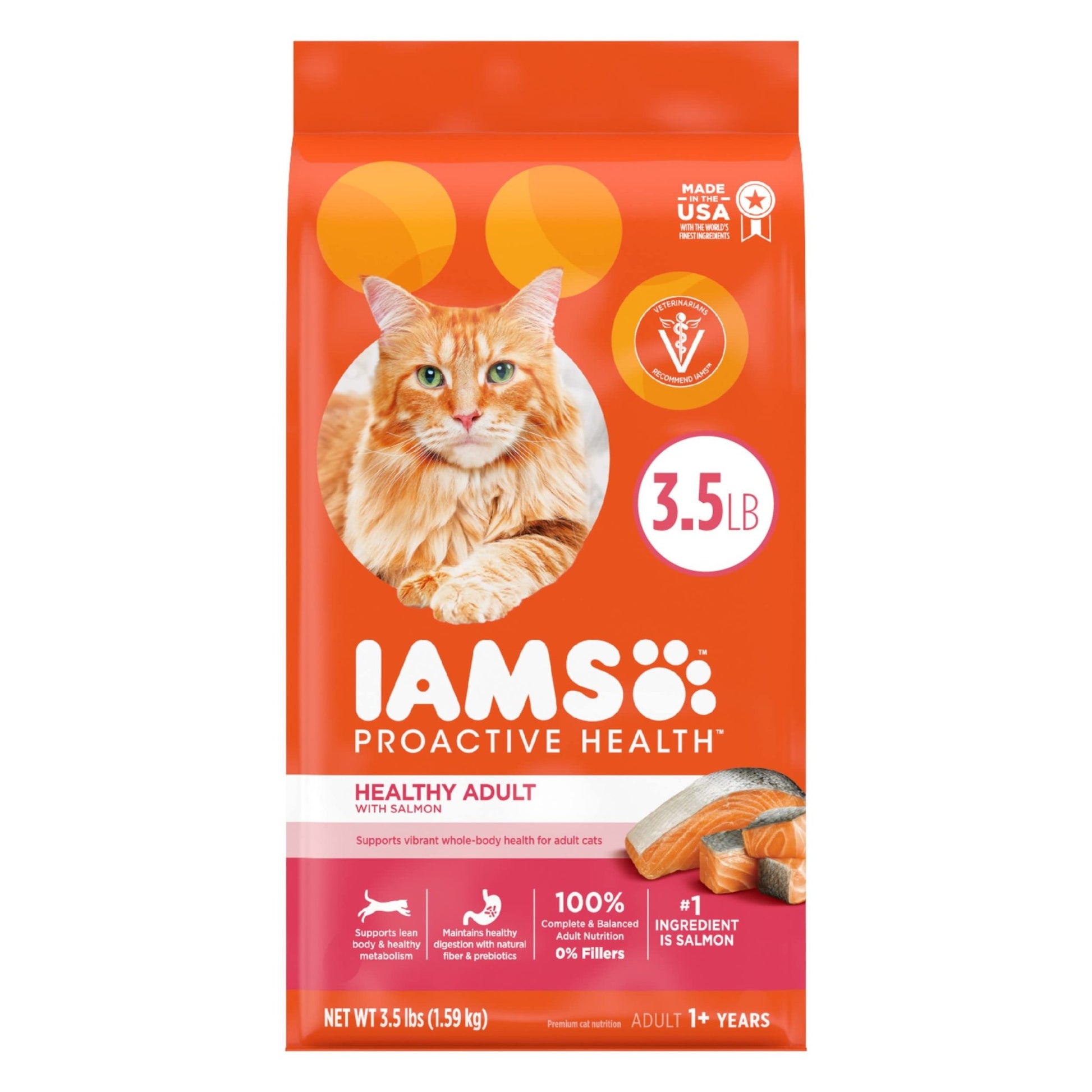 Iams Proactive Health Adult Healthy Dry Cat Food with Salmon – 3.5 lbs