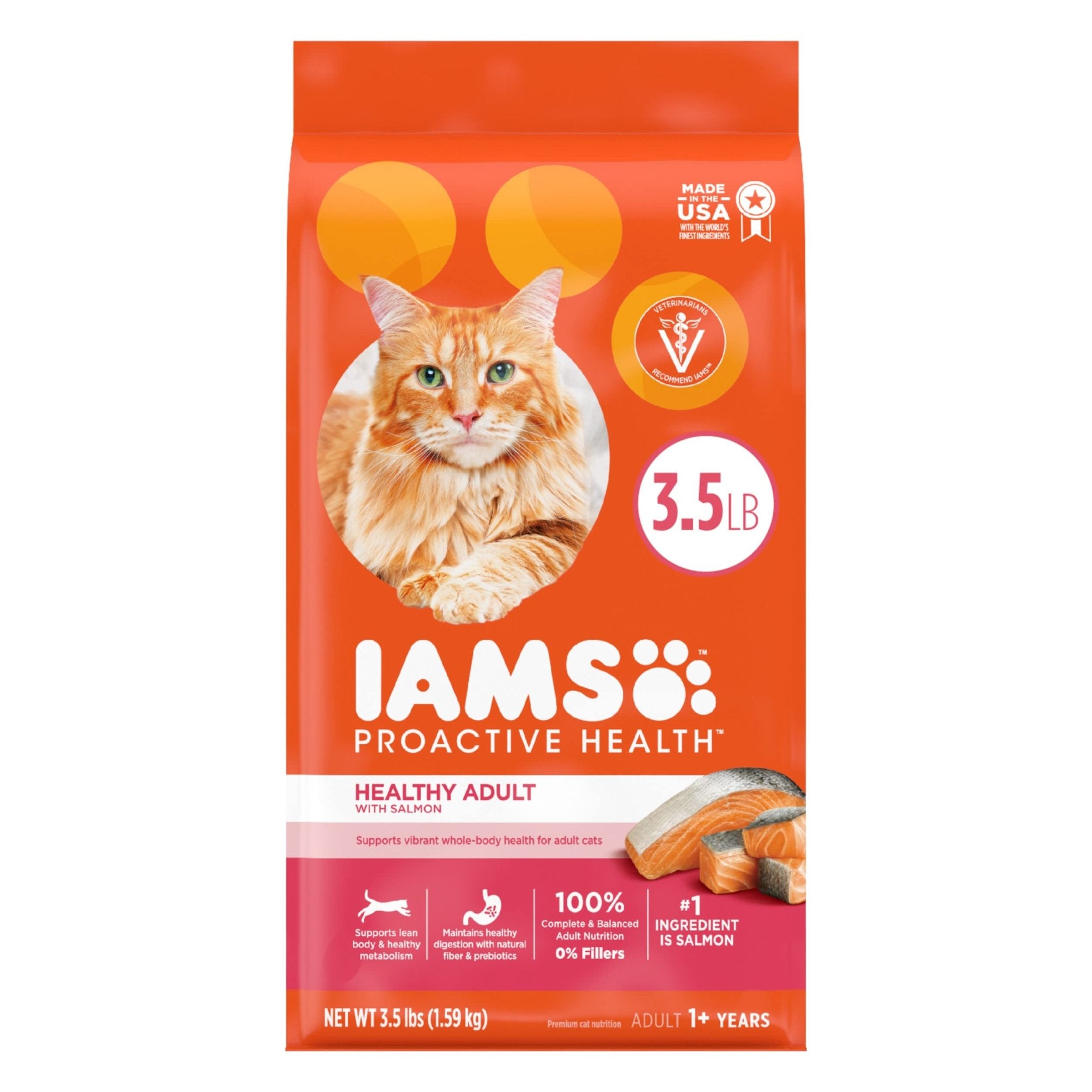Iams Proactive Health Adult Healthy Dry Cat Food with Salmon – 3.5 lbs