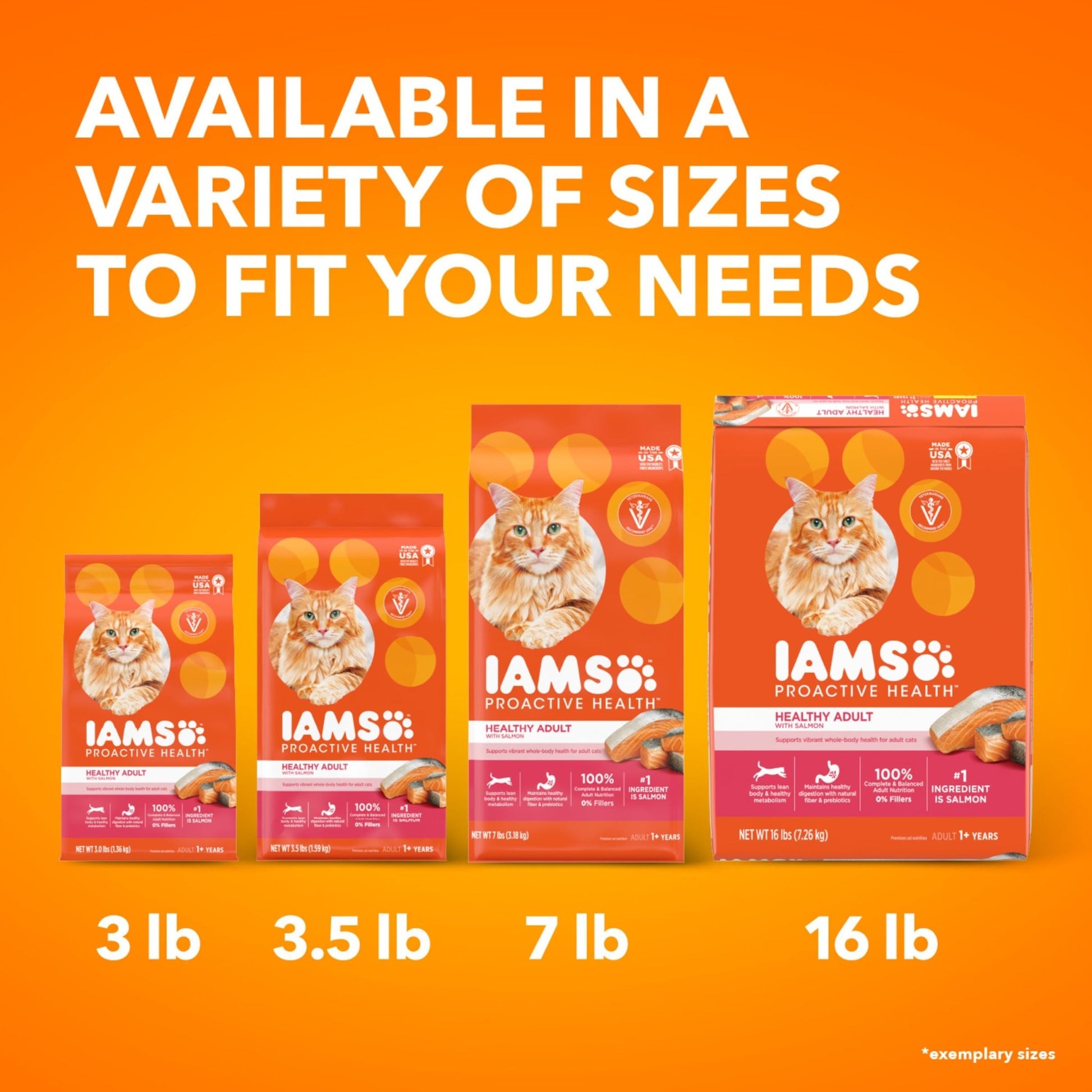 Iams Proactive Health Adult Healthy Dry Cat Food with Salmon – 3.5 lbs