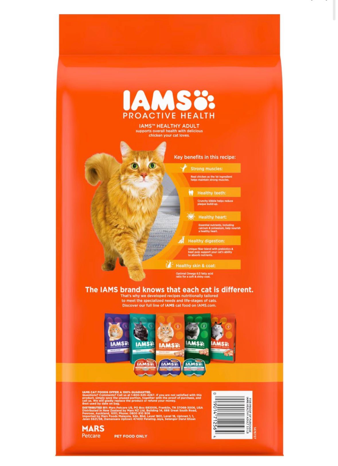 IAMS Proactive Health Indoor Adult Dry Cat Food - Healthy Cat, Chicken 3.5lb kibble