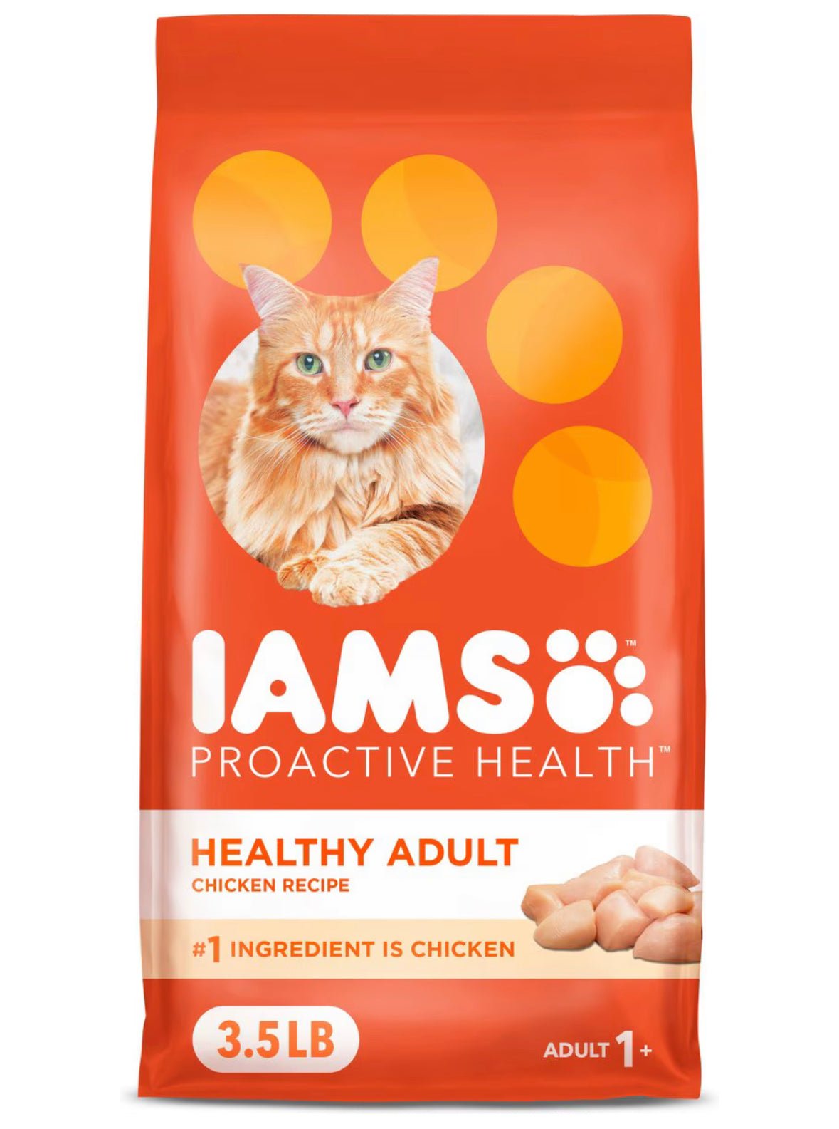 IAMS Proactive Health Indoor Adult Dry Cat Food - Healthy Cat, Chicken 3.5lb kibble