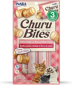 Inaba Churu bites cat treats chicken wraps tuna with salmon recipe 3packs