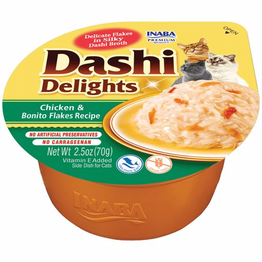 Inaba dashi delights chicken & bonito flakes recipe wet cat food 2.5oz