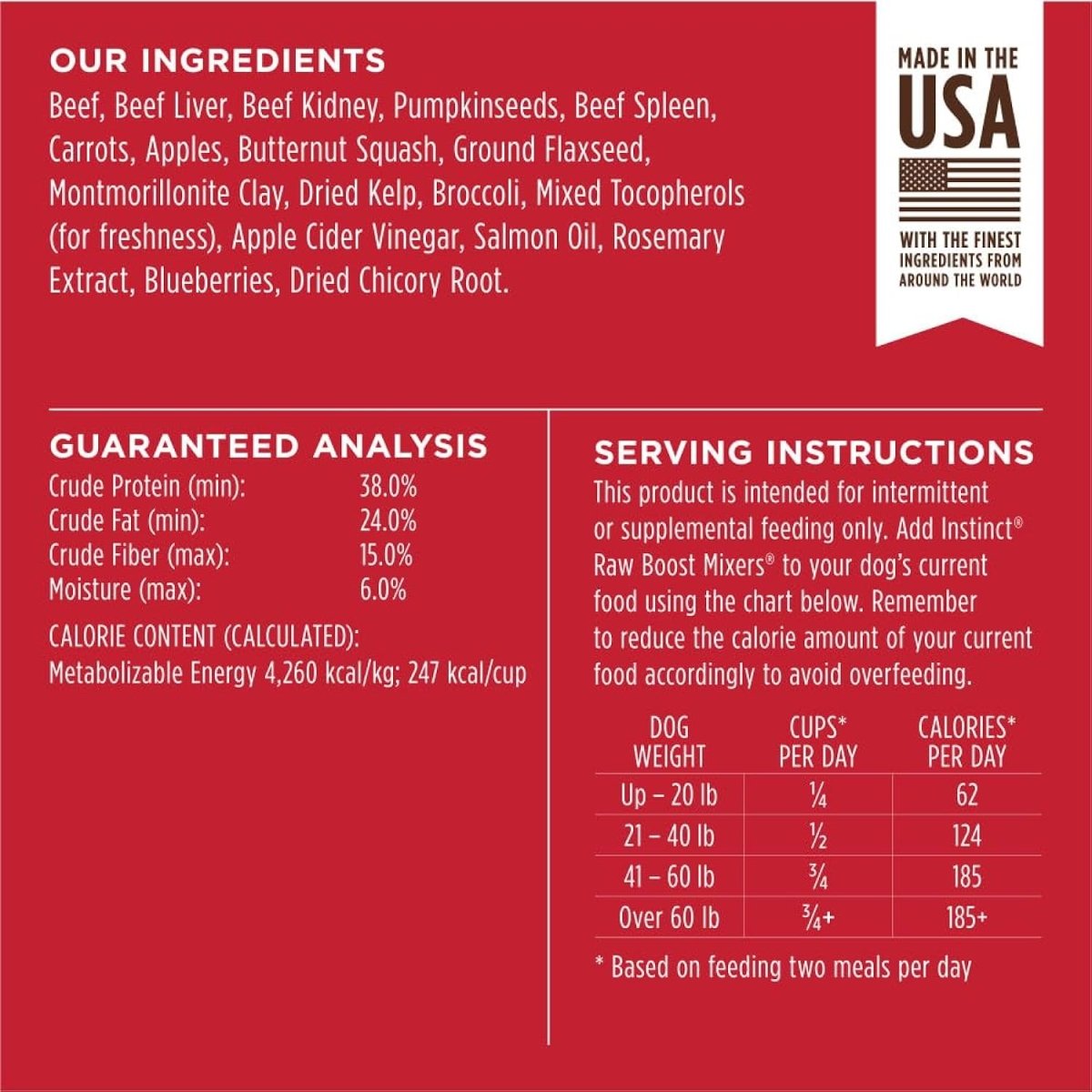 Instinct Raw Boost Mixers Freeze Dried Raw Dog Food Topper, Grain Free 14 Ounce (Pack of 1) - freeze dried dog food - 769949602064