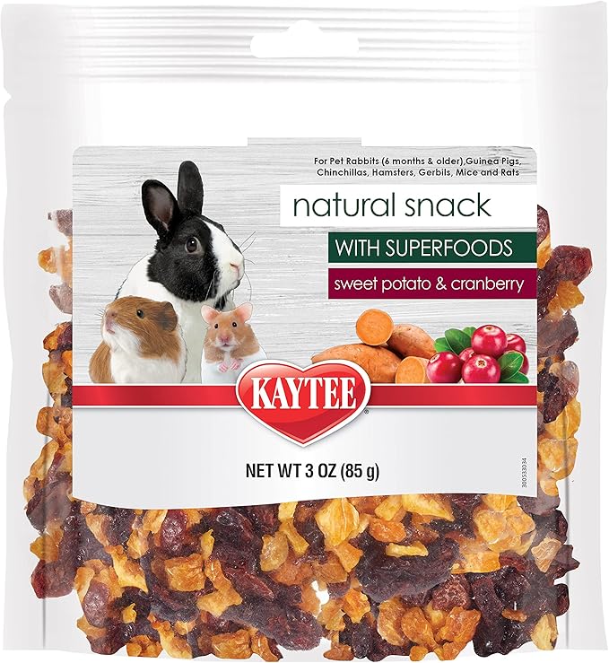 Kaytee natural snack with superfoods sweet potato and cranberry 3oz