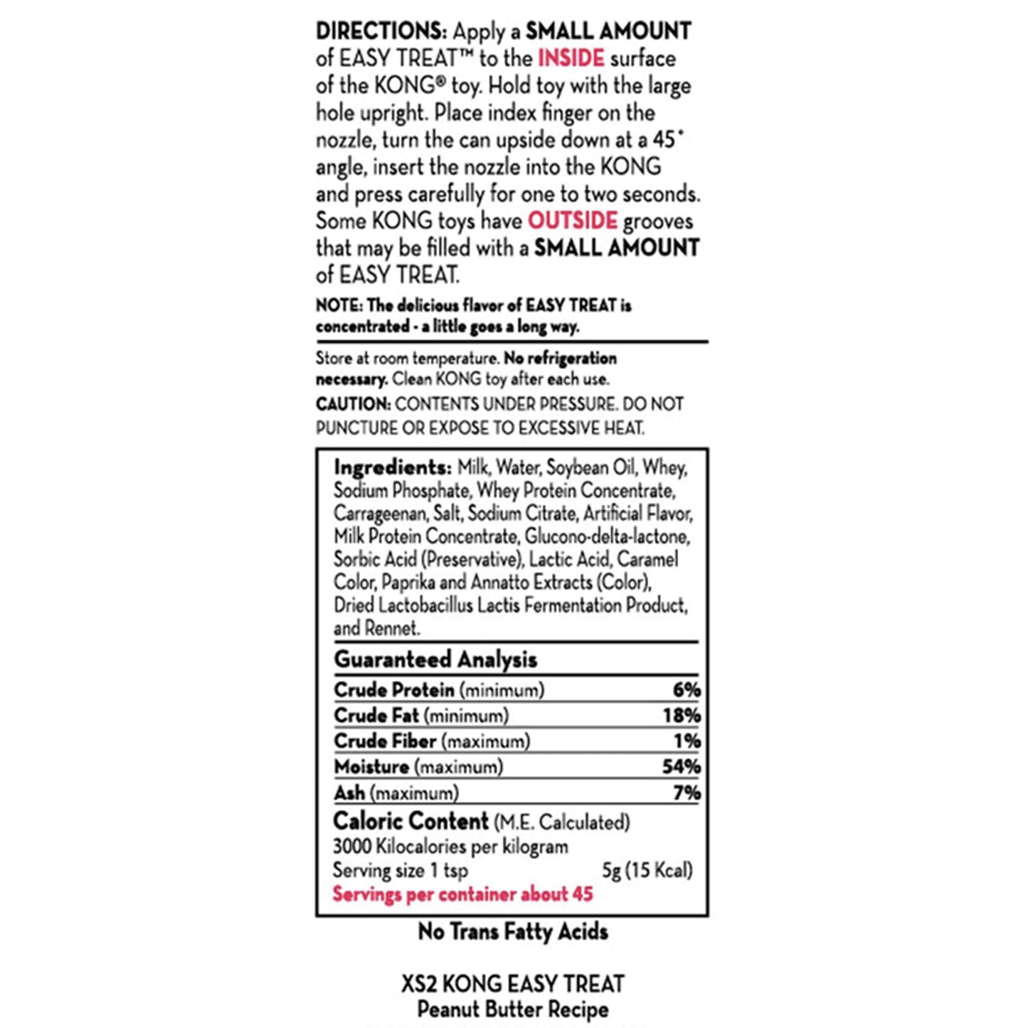Kong - Easy Treat - Dog Treat Paste - Peanut Butter - 8 Ounce