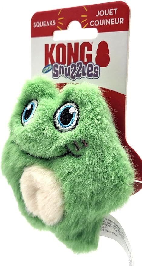 Kong mini snuzzles XS mini frog dog toy plush squeaky
