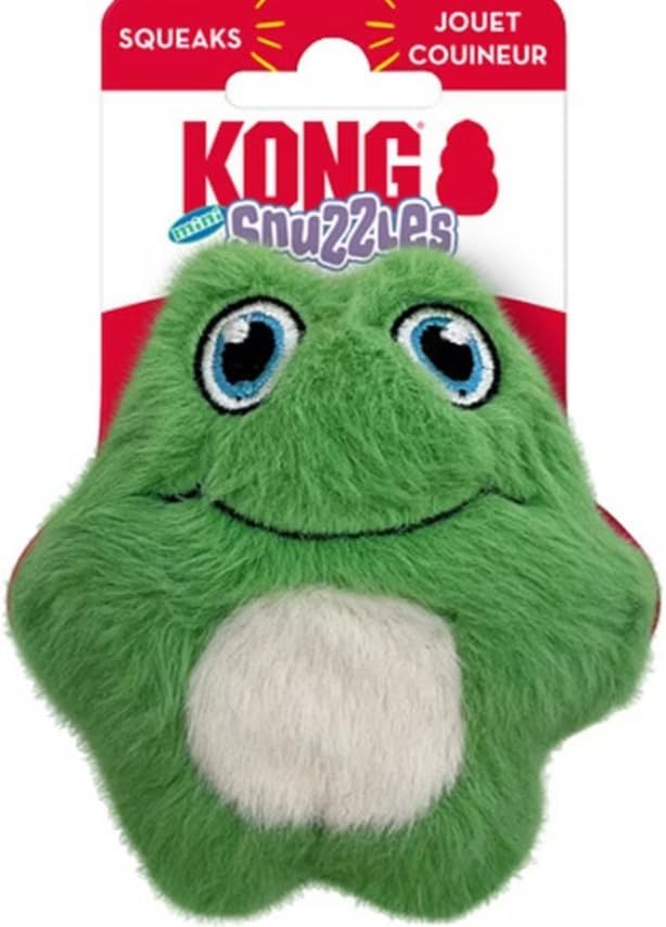 Kong mini snuzzles XS mini frog dog toy plush squeaky