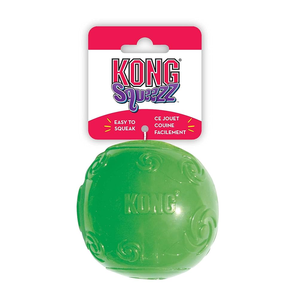 Kong squeezz ball dog toy squeaky kong dog ball toy medium