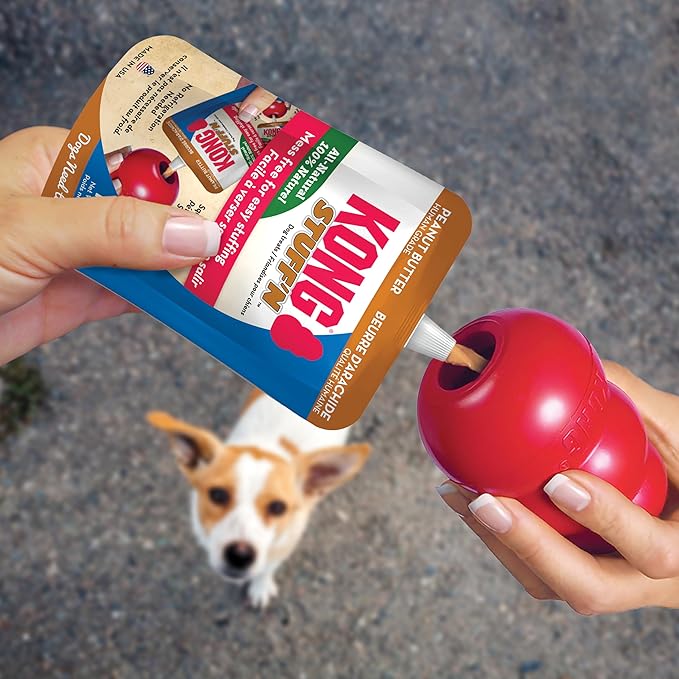 KONG - Stuff'N Dog Treat Paste - All - Natural Peanut Butter - 6 oz Pouch, Made in The USA
