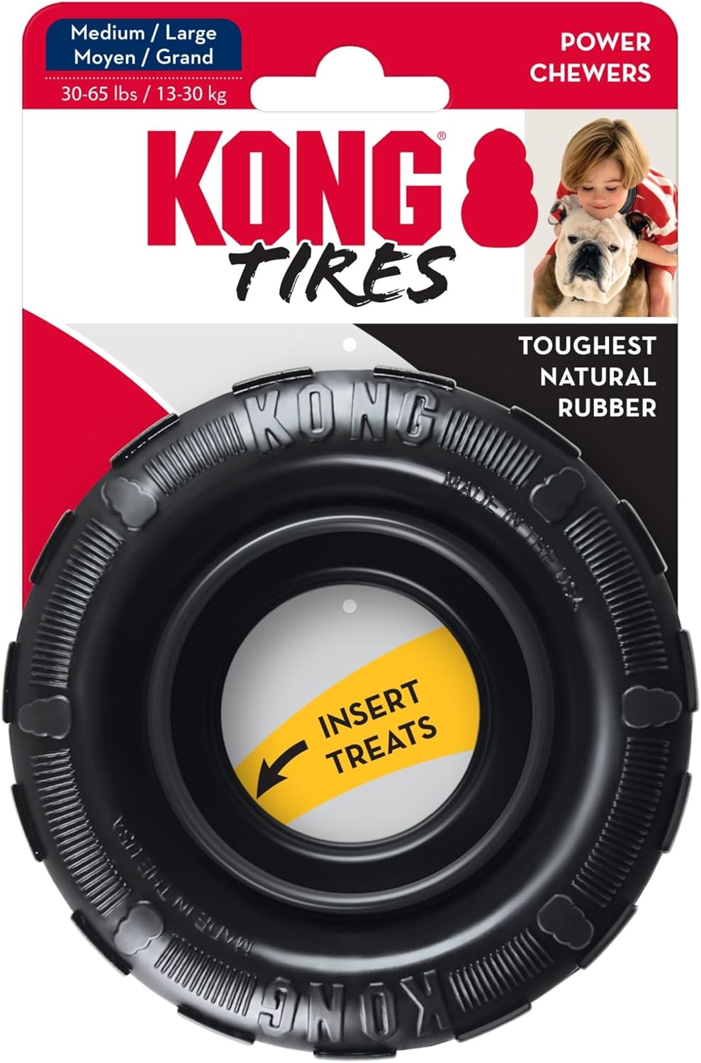 Kong tires medium large power chewers dog toy