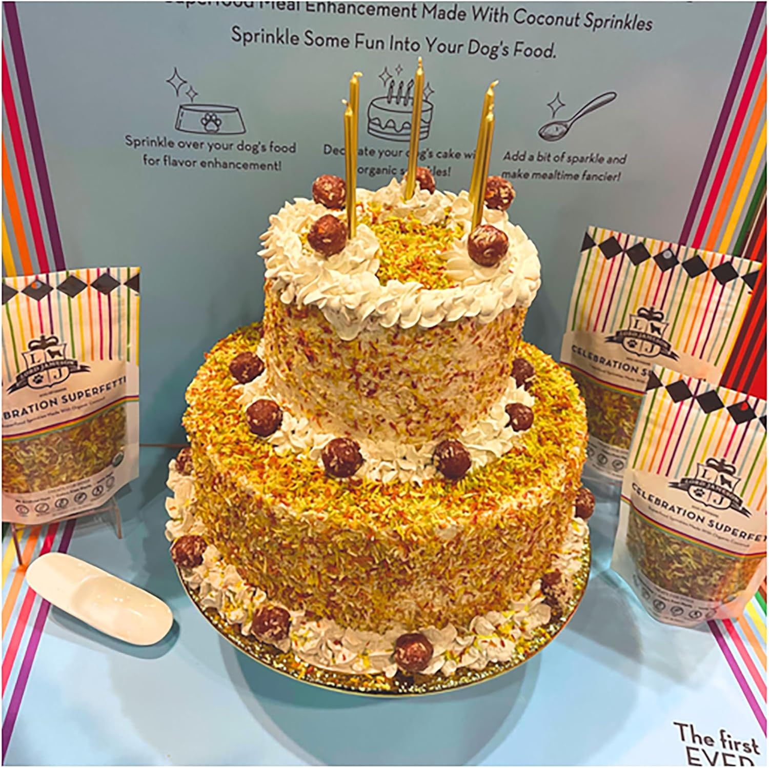 Lord Jameson celebration superfetti superfood sprinkles organic coconut 3oz dog treats