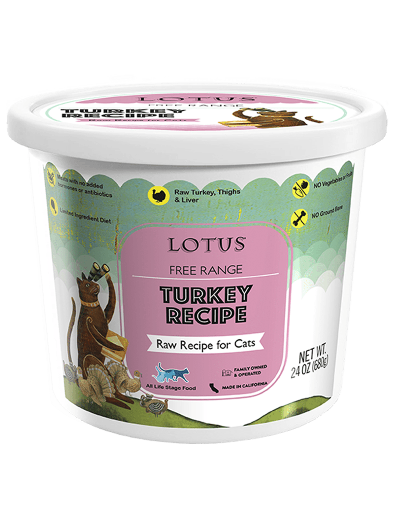 Lotus free range frozen Turkey recipe for cats - 25 oz