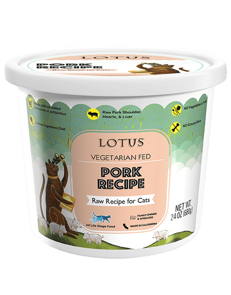Lotus vegetarian fed pork recipe for cats - raw 25oz