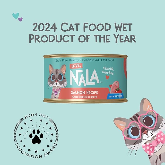 Love nala salmon recipe in broth flaked dinner wet canned cat food 2.8oz