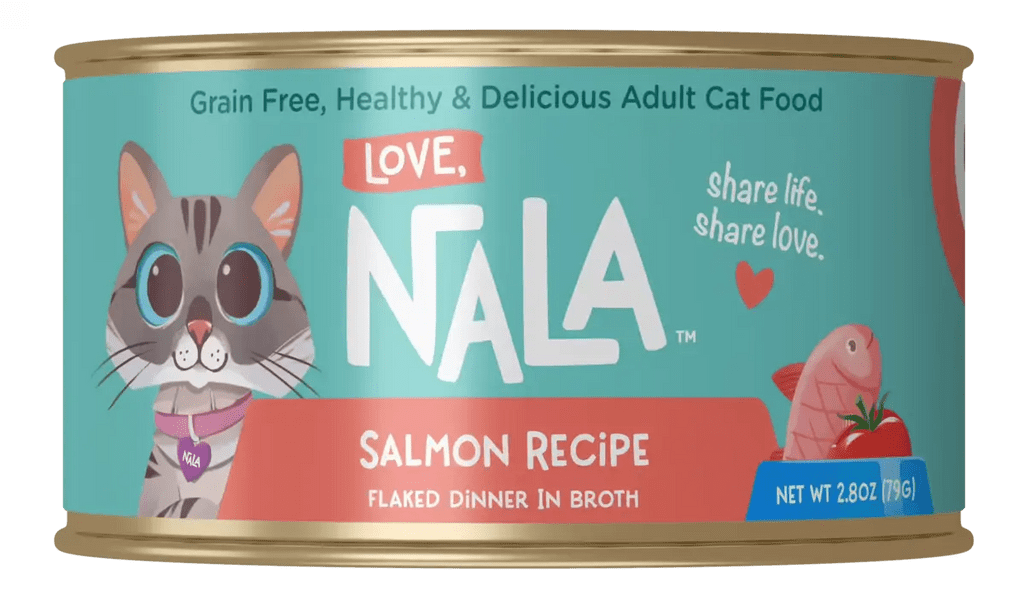Love nala salmon recipe in broth flaked dinner wet canned cat food 2.8oz